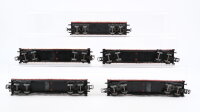 Märklin H0 Konvolut Niederbordwagen Teilbeladen mit Plane "Märklin" DB