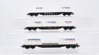 Piko H0 Konvolut Flachwagen mit Container "DB...