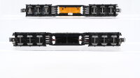 Märklin H0 Konvolut 2 Schwertransportwagen "Trafo AEG, Überseekiste" Rungenwagen mit Holzstämmen DB