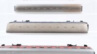 Märklin/Primex H0 Konvolut Packwagen, Speisewagen "DSG" Personenwagen 1.Kl. blau, Personenwagen 1.Kl. beige/oceanblau DB