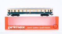 Märklin/Primex H0 Konvolut Packwagen, Speisewagen "DSG" Personenwagen 1.Kl. blau, Personenwagen 1.Kl. beige/oceanblau DB