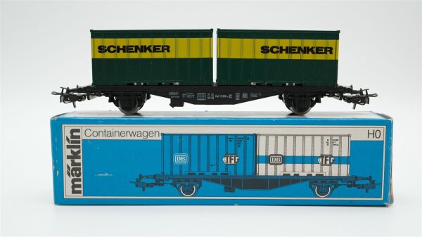 Märklin H0 4764 Behälter-Tragwagen (Containerwagen) "Schenker"  der DB