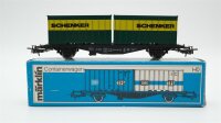 Märklin H0 4764 Behälter-Tragwagen (Containerwagen) "Schenker"  der DB