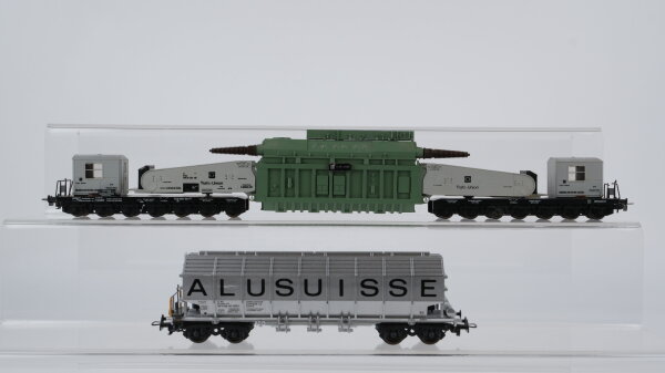 Liliput H0 Konvolut Trafo-Schwerlastwagen "Trafo-Union" Tonerdewagen "Alusuisse" DB u.a.