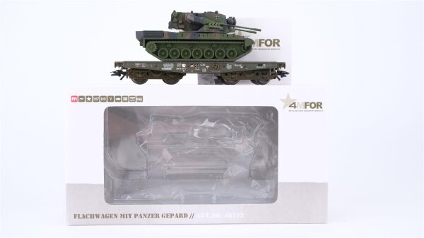 Märklin H0 48712 Schwerlast-Flachwagen mit Flak-Panzer Gepard  Rlmmps 650 der DB AG