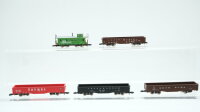 Märklin Z Konvolut US Caboose Gondola "Burlington Lackawanna Dixie Line Canadian International"