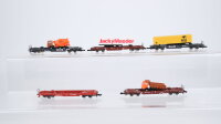 Märklin Z Konvolut Taschenwagen teilbeladen "JackyMaeder Readymix Deutsche Post" DB u.a.