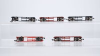 Märklin Z Konvolut Taschenwagen teilbeladen "JackyMaeder Readymix Deutsche Post" DB u.a.