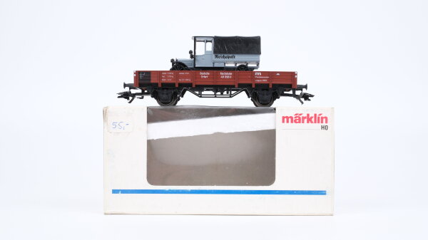 Märklin H0 84504 Niederbordwagen mit Lkw  X der DRG