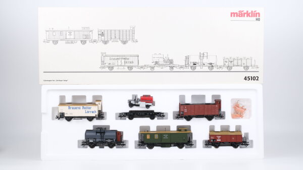 Märklin H0 45102 Güterwagen-Set "Geislinger Steige" der K.W.St.E./ Gr.Bad.Sts.E.