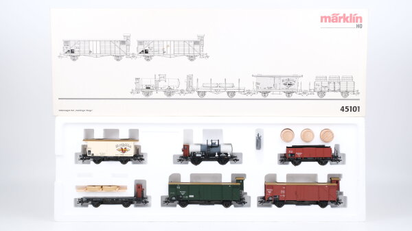 Märklin H0 45101 Güterwagen-Set "Geislinger Steige" Wagen der K.W.St.E./ Gr.Bad.Sts.E.