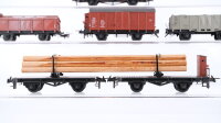 Trix H0 Konvolut Hochbordwagen, gedeckter Güterwagen, Rungenwagen, Drehschemelwagen-Set, Klappdeckelwagen DB/u.a. (unvollständig)