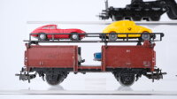 Märklin H0 Konvolut Silowagen "Braunkohlenstaub" Containertragewagen "Hapag Lloyd" Autotransportwagen mit PKW Schwertransportwagen mit Trafo "AEG" DB