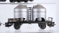 Märklin H0 Konvolut Silowagen "Braunkohlenstaub" Containertragewagen "Hapag Lloyd" Autotransportwagen mit PKW Schwertransportwagen mit Trafo "AEG" DB