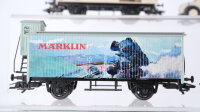 Märklin H0 Konvolut gedeckte Güterwagen "Kustkalender Nr.3, Nr.8", gedeckter Güterwagen "Märklin Göppingen, gebr. Bader" DB/u.a.