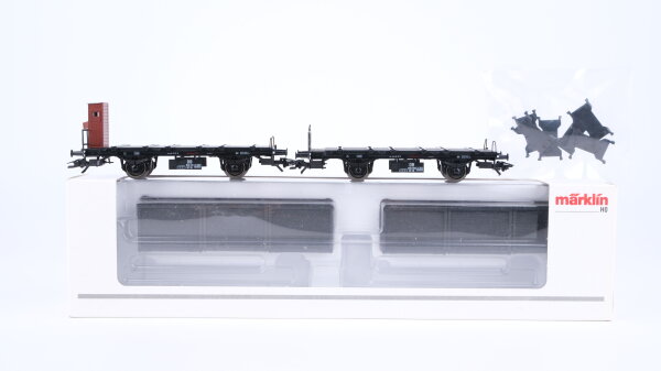 Märklin H0 48946 Behältertragwagen 2-teilig mit Kohlebehältern DB