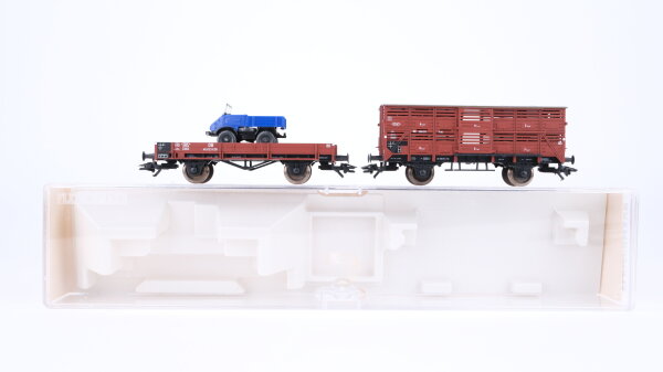 Fleischmann H0 96 5214 Set Verschlagwagen und Niederbordwagen