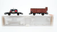 Fleischmann H0 96 5218 Verschlagwagen und Flachwagen mit Traktor DB