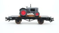 Fleischmann H0 96 5218 Verschlagwagen und Flachwagen mit Traktor DB