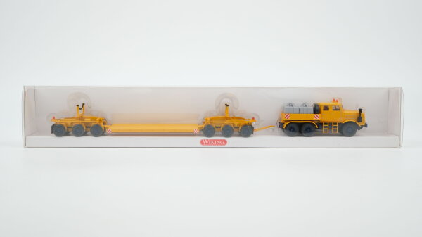 Wiking H0 8513948 Scheuerle Tieflader (6-achs) mit Kaelble Schwerlastpritsche