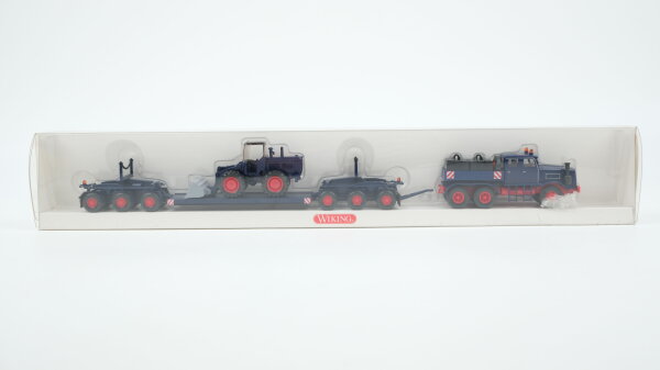 Wiking H0 8513850 Scheuerle Tieflader (6-achs) mit Kaelble Schwerlastpritsche
