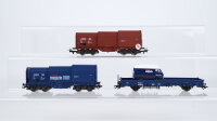Märklin H0 Konvolut Teleskophaubenwagen "märklin magazin 1992" Flachwagen mit Lieferwagen "märklin magazin 1993" Teleskophaubenwagen DB (Abbruch)