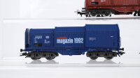 Märklin H0 Konvolut Teleskophaubenwagen "märklin magazin 1992" Flachwagen mit Lieferwagen "märklin magazin 1993" Teleskophaubenwagen DB (Abbruch)