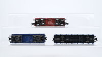 Märklin H0 Konvolut Teleskophaubenwagen "märklin magazin 1992" Flachwagen mit Lieferwagen "märklin magazin 1993" Teleskophaubenwagen DB (Abbruch)
