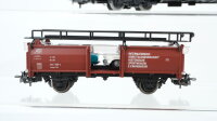 Märklin H0 Konvolut Kran. und Kranschutzwage Autotransportwagen Niederbordwagen "Baufahrzeugen, Anhänger Arno Meusel" DB/DR