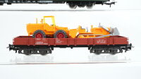 Märklin H0 Konvolut Kran. und Kranschutzwage Autotransportwagen Niederbordwagen "Baufahrzeugen, Anhänger Arno Meusel" DB/DR