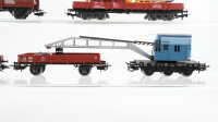 Märklin H0 Konvolut Kran. und Kranschutzwage Autotransportwagen Niederbordwagen "Baufahrzeugen, Anhänger Arno Meusel" DB/DR