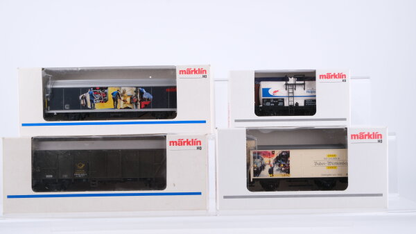 Märklin H0 Konvolut Seitenwandschiebewagen "märklin" Kesselwagen "Heiploeg" Gedeckter Güterwagen "50 Jahre BW" Postwagen DB/u.a.