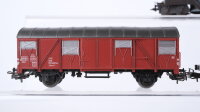 Märklin H0 Konvolut gedeckter Güterwagen, Schlackewagen "MW" Schwerlastwagen mit Überseekiste, Containertragewagen "Maersk Sealand" gedecker Güterwagen mit Zugschluss DB