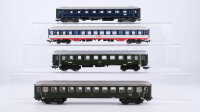 Märklin H0 Konvolut Personenwagen 2.Kl. grün, Personenwagen 1.Kl. blau, Personenwagen 2.Kl. blau/weiß/rot DB/u.a.