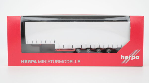 Herpa H0 076265 Volumen-Gardinenplanen-Auflieger 5-achs weiß-rot