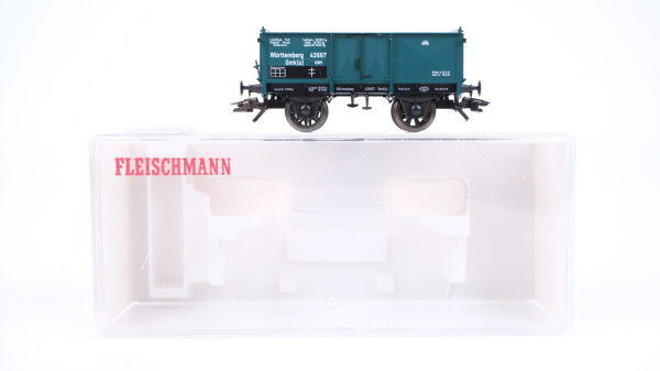 Fleischmann H0 5887 K Offener Güterwagen Württemberg 43 667 KWStE