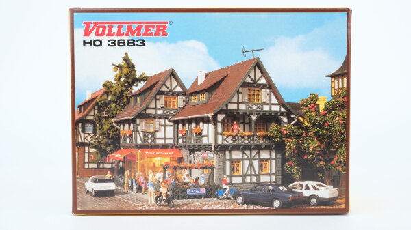 Vollmer H0 3683 Konditorei mit Inneneinrichtung und Beleuchtung