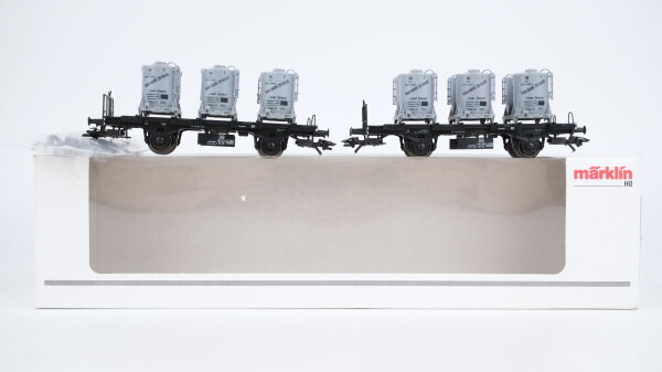 Märklin H0 48945 Behältertragwagen-Set mit Zement Silos BT 10 der DB