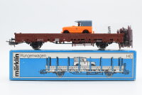 Märklin H0 4722 Rungenwagen mit Land-Roover  Os der SJ