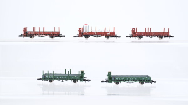 Märklin Z Konvolut Rungenwagen teilbeldaen DB (Rungen fehlen)