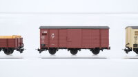 Bemo H0e Konvolut gedeckte Güterwagen Hochbordwagen mit Holz DB