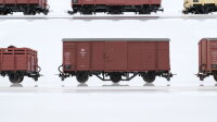 Bemo H0e Konvolut gedeckte Güterwagen Hochbordwagen mit Holz DB