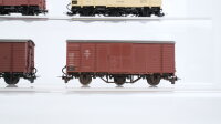 Bemo H0e Konvolut gedeckte Güterwagen Hochbordwagen mit Holz DB