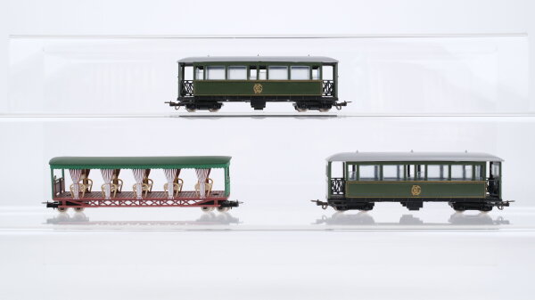 Egger-Bahn u.a. H0e Konvolut Personenwagen "zum Feurigen Elias" Parkbahn