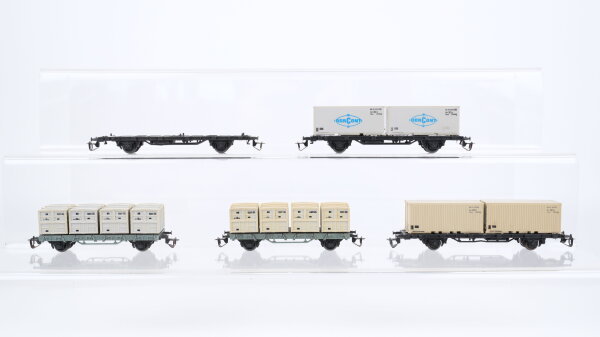 BTTB TT Konvolut Containertragwagen teilbeladen "DDRCont" Behältertragwagen DR