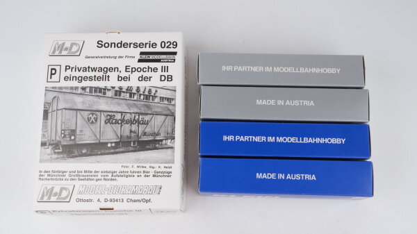 M+D H0 029 Güterwagen-Set Privatwagen Bierwagen 4-tlg DB