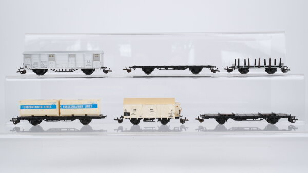 BTTB TT Konvolut Containertragwagen teilbeladen Kühlwagen Rungenwagen DR u.a. (Abbruch)