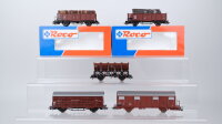 Roco H0 Konvolut Hochbordwagen mit Ladung Viehtransportwagen gedeckter Güterwagen Muldenkippwagen DB