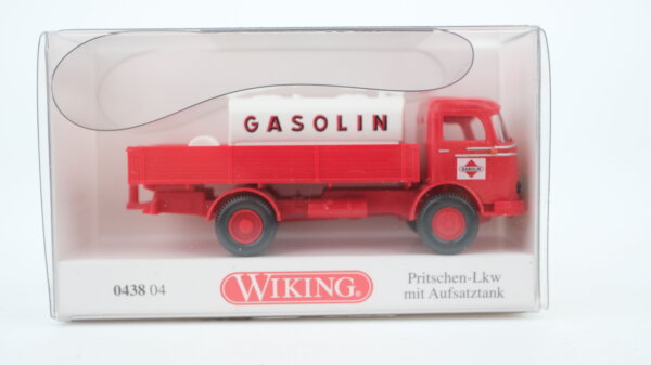 Wiking H0 043804 MB LP321 Pritschen-LKW mit Aufsatztank "Gasolin" rot