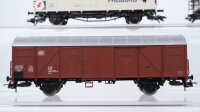 Märklin H0 Konvolut Kühlwagen "Migros, Ganter" gedeckter Güterwagen Weinfasswagen "308" DB/u.a. (Abbruch)
